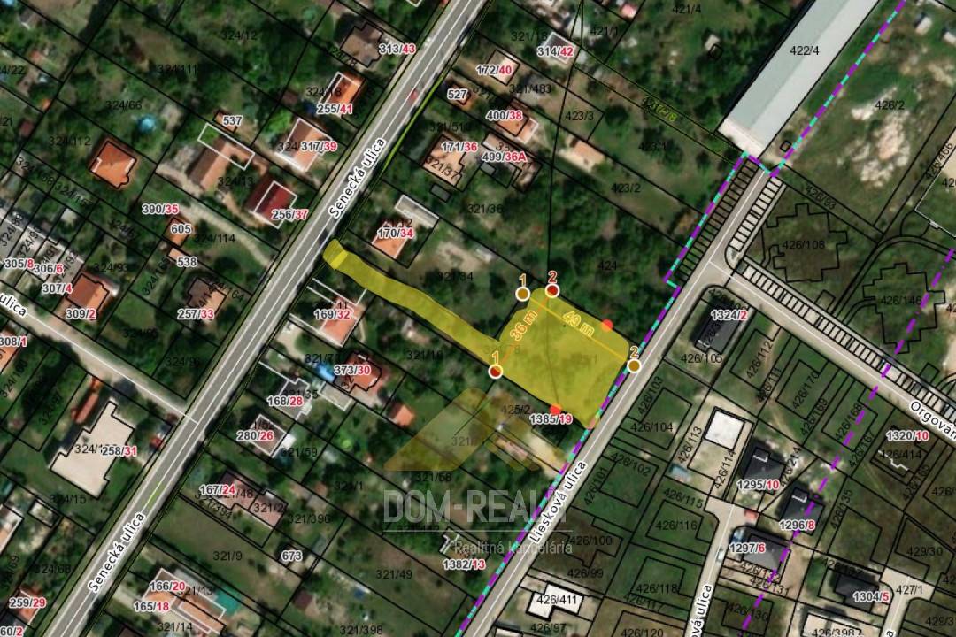 Nehnutelnost DOM-REALÍT ponúka pozemok na výstavbu rodinných domov